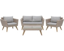 Loungeset met tafel 4-zitter VITTORIA Grijs