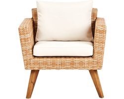 Loungeset met tafel 5-zits VITTORIA XL Gebroken wit PE rotan