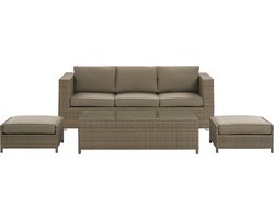 Loungeset met tafel 5-zitter BELLUNO Bruin