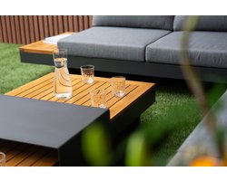 Loungeset Premium Emerald Hoekbank Verstelbaar Tuinset 6-persoons Aluminium/Hout - 91959