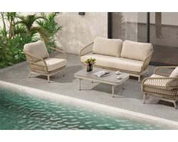 Loungeset SenS-Line Carlijn de Luxe Stoel-Bank Aluminium - BK82438