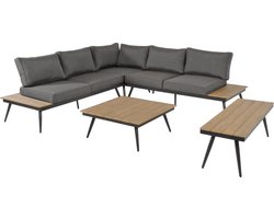 Loungeset tuinmeubels Deluxe - loungesets - loungeset tuin - tuinsets - tuinset 6 persoons - Antraciet - 164 x 76 x 67,5 cm