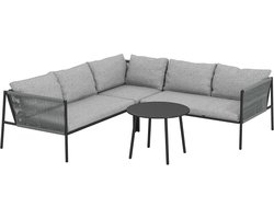 Loungeset – Tuinmeubelset – Buitenmeubels – Balkonset – Terrasmeubels – Weerbestendig Gepoedercoat Staal – Modulaire Opstelling Met Comfortabele Kussens