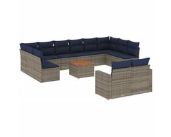 Loungeset – Tuinmeubelset – Tuinset – Loungestoelen – Tuinbank – Weerbestendig PE-Rattan – Inclusief Opbergruimte En Wasbare Kussens