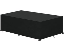 Loungesethoes - Tuinsethoes - Tuinmeubel Afdekking - Beschermhoes - Rechthoekig - Waterdicht - Rotan Bankafdekking - voor Tuinmeubelen - Hoekbank - Loungemeubels - 350 x 260 x 90 cm - Zwart