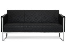 Loungesofa ARUBA STEP Kunstleder 3-zit zwart hjh OFFICE