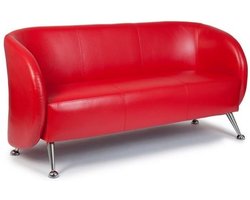Loungesofa / Clubsofa ST. LUCIA Kunstleder 2-zit rood hjh OFFICE