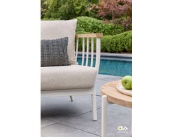 Loungestoel Applebee Condor Lounge Chair 80 Aluminium Teak Oyster Cotton Flower