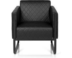 Loungestoel ARUBA BLACK onderstel zwart Kunstleder 1-zits zwart hjh OFFICE
