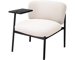 Loungestoel, fauteuil, relaxstoel, moderne gestoffeerde stoel met metalen poten, enkele bank voor woonkamer/slaapkamer/tuin, beige