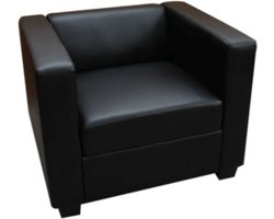 Loungestoel Lille ~ leder, zwart