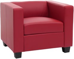 Loungestoel Lille ~ leer, rood