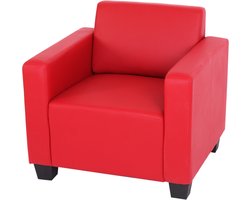 Loungestoel Lyon, kunstleer ~ rood