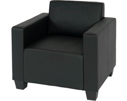 Loungestoel Lyon, kunstleer ~ zwart