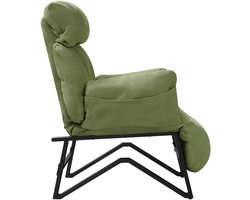 Loungestoel met armleuningen groen Relax fauteuil met linnen hoes ML design