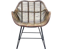 LOUNGESTOEL ROTAN/METAAL NATUREL