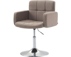 Loungestoel Stof - Fauteuil Draaistoel - Comfortabel Ontspannen - In Hoogte Verstelbaar - 80-92 cm - Taupe