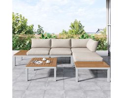 Loungestoel – Tuinstoel – Loungezetel – Fauteuil – Relaxstoel – Verzinkt Metalen Frame – Weerbestendige Kunststofhout Afwerking