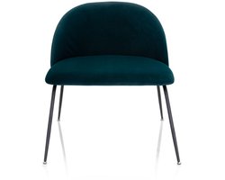 Loungestoel VELVO Fluweel petrolblauw hjh OFFICE