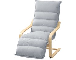 Loungestoel Verstelbare Voetensteun Relaxstoel Fluweel Look Lichtgrijs 67x93-114x105cm Schommelstoel Armleuningen Leesstoel Woonkamer Fauteuil Ergonomisch Comfortabel 120kg Belastbaar Zacht Schuim