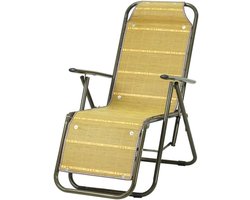 Loungestoel - Vouwstoel Relaxfauteuil - Ontspannen Zitten - Multi-hoek Verstelbaar - 55 x 49 x 88 cm - Geel