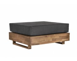 Loungetafel met kussen antraciet acaciahout Dirk tuintafel