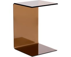 LOURDES - Bijzettafel - Bruin - Veiligheidsglas