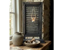 Louvre luik op Voet – Raam Shutter - 70cm – Bruin - Handgemaakt
