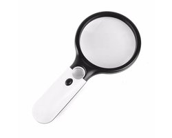 LOUZIR Handloep Leeslamp Met LED Verlichting - Hand Vergrootglas Loep Met Licht - Handloep voor slechtzienden