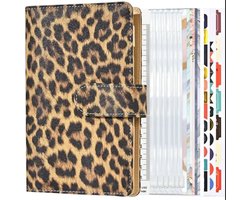 LOUZIR - Leopard Budget Planner met Geldmapjes - Invulboekjes - Kasboek - Huishoudboekje