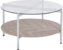 LOVELL - Salontafel - Donkerbruin/Zilver - Hout