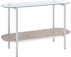 LOVELL - Sidetable - Lichtbruin/Zilver - Hout