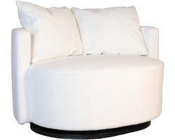 Loveseat teddy wit draaibare fauteuil