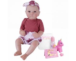 Lovibella® Nika Reborn Baby Pop Meisje - Levensechte Babypoppen - Dementie poppen - 45 cm - Complete Accessoires Set - Realistische Poppen - Zoals Echt - Zacht Vinyl - Doll Speelgoed 3 Jaar