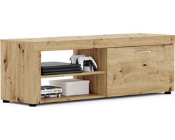 Lowboard Fly in Artisan Oak Nb - Houten TV-meubel - Bruin - Large - Duurzaam - 1 Klep - 2 Open Vakken - Plank - FSC-gecertificeerd - 120cm x 40cm x 60cm