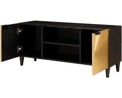 Lowboard tv-kast - Mediameubel Sidetable - Media Opslag - Schuifdeur Design - 105 x 33 x 46 cm - Zwart Goud