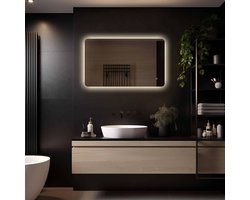 LoXa - Badkamerspiegel Marbella 120x60 Gouden Lijst - LED - IP44 - Dimbaar - Condensvrij - Luxe spiegel