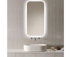 Loxa - Rechthoekige Badkamerspiegel Moderna met led 50x100cm - Dimbaar - 3 Led standen - Condensvrij vlak- Duurzame kwaliteit - Anti Corrosie spiegel - Eenvoudige installatie