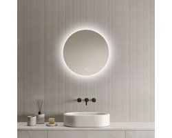 Loxa - Ronde Badkamerspiegel Lena met Led 50cm - Dimbaar - Condensvrij vlak - Duurzame kwaliteit - Eenvoudige installatie