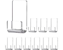 LP Houder - 10 stuks - LP Opbergsysteem - Houder aan de Muur - Vinyl Houder - Platenhouder - Platen Standaard - Display - Platenrek - LP Rek - LP Opbergen - transparant - Zelfklevend - 2*4cm