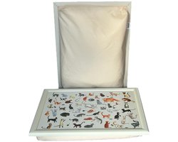 L&P - Laptray - Schootkussen - Schoottafel - Laptoptafel - Schootdienblad Kattenliefde - 44x33x6 cm
