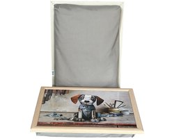 L&P - Laptray - Schootkussen - Schoottafel - Laptoptafel - Schootdienblad Vintage Hond - 44x33x6 cm