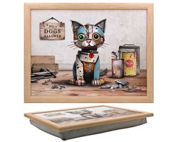 L&P - Laptray - Schootkussen - Schoottafel - Laptoptafel - Schootdienblad Vintage Kitten - 44x33x6 cm
