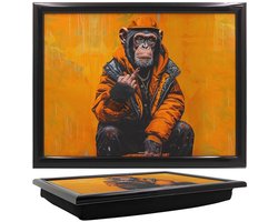 L&P- Laptray - Schoottafel - Schootkussen - Laptoptafel - Dienblad met kussen - Chimpansee Boss - 44x33x6 cm