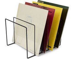 LP opbergsysteem - Zwart metalen houder voor ongeveer 75 LP's - Platenrek