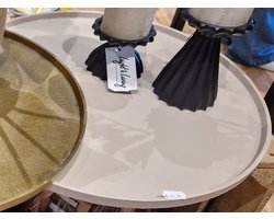 LS Collection® - Dienblad - Metaal - Beige - Japandi - Zandkleurig - Schaal - Rond 45cm - Decoratie - Decoratieve accessoires - Woonaccessoires - Woondecoratie - Moederdag - Moederdag cadeautje