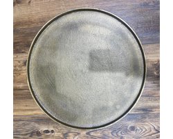LS Collection® - Dienblad - Metaal - Schaal - Antiek goud - Brons - Rond 45cm - Decoratieve accessoires - Japandi - Woonaccessoires - Woondecoratie - Moederdag - Moederdag cadeautje