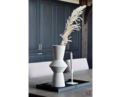 LS Collection® - Rechthoek 50x30cm - Dienblad - Zwart - Kaarsenplateau - Kaarsplateau - Serveerplank - Dienblad Hout - Wooden Tray - Plateau - Decoratie - Woonaccessoires - Schaal - Moederdag - Moederdag cadeautje