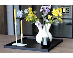 LS Collection® - Vierkant 60x60cm - Dienblad - Zwart - Kaarsenplateau - Kaarsplateau - Serveerplank - Dienblad Hout - Wooden Tray - Plateau - Decoratie - Woonaccessoires - Schaal - Moederdag - Moederdag cadeautje