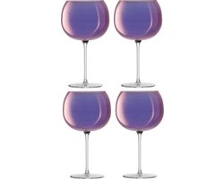 L.S.A. - Aurora Balloon Glas 680 ml Set van 4 Stuks - Glas - Paars -